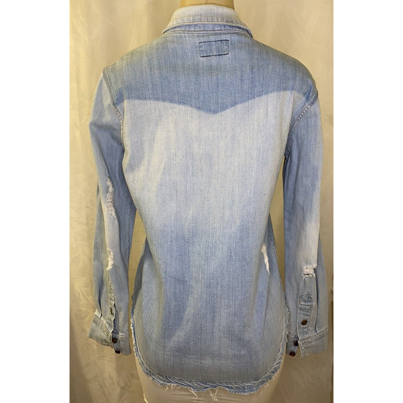 Current Elliott Released Hem Desert Western Button Up Distressed Shirt D… - Picture 5 of 7